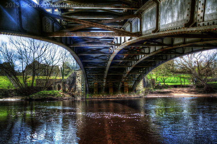 The New Bridge (1906), Ilkley, West Yorkshire, UK England bridges hdr river Wharfe Wharfedale metal iron