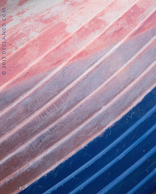 abstract wooden boat pink blue colours textures lines