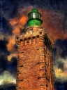 A digital painting the the lighthouse at Cap Fréhel, Brittany, France